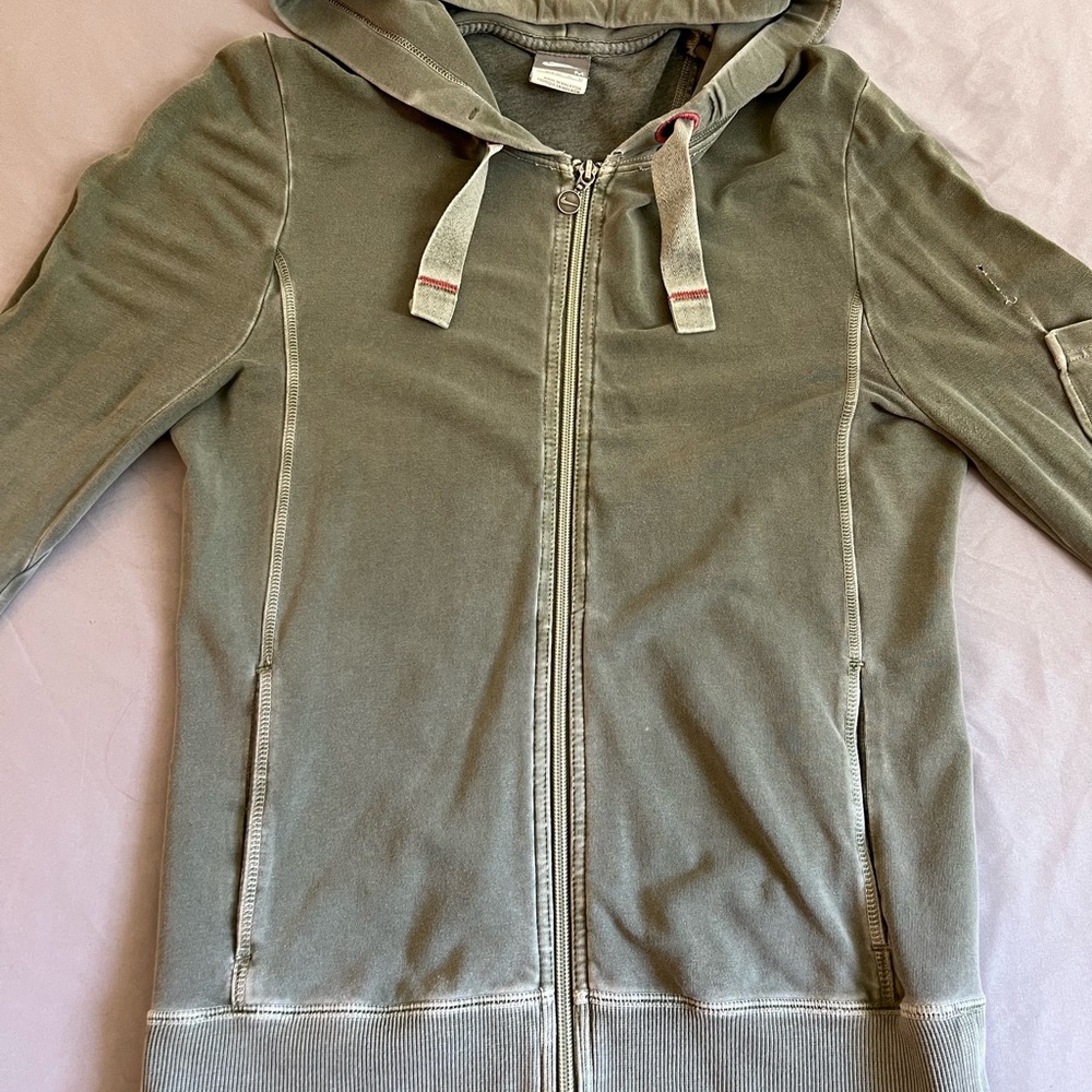 Nike Green Vintage Zip Up Hoodie Pockets